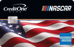 Credit One Bank® NASCAR® American Express® Credit Card for Rebuilding Credit logo.