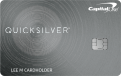 Capital One Quicksilver Cash Rewards Credit Card logo.