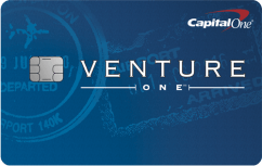 Capital One VentureOne Rewards for Good Credit logo.