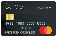Surge® Platinum Mastercard® logo.