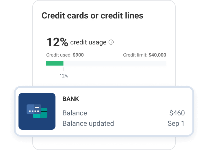 Graphic of report accounts and credit feature.