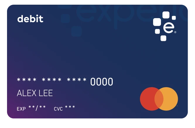 Graphic Experian Smart Money card for account.